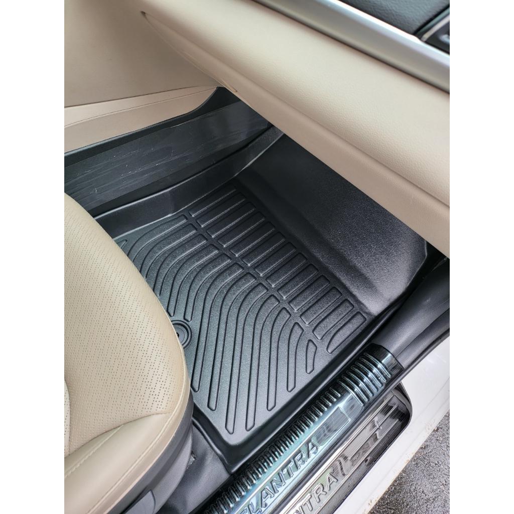 Thảm lót sàn xe ô tô Hyundai Elantra 2017- 2022 Nhãn hiệu Macsim chất liệu nhựa TPE càu đen hàng loại 2