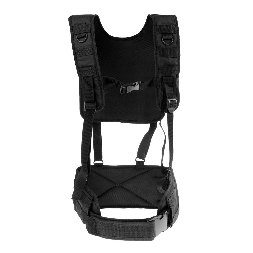 Molle Combat Vest with Battle Belt Hunting Harness Plate Carrier Chest Rig