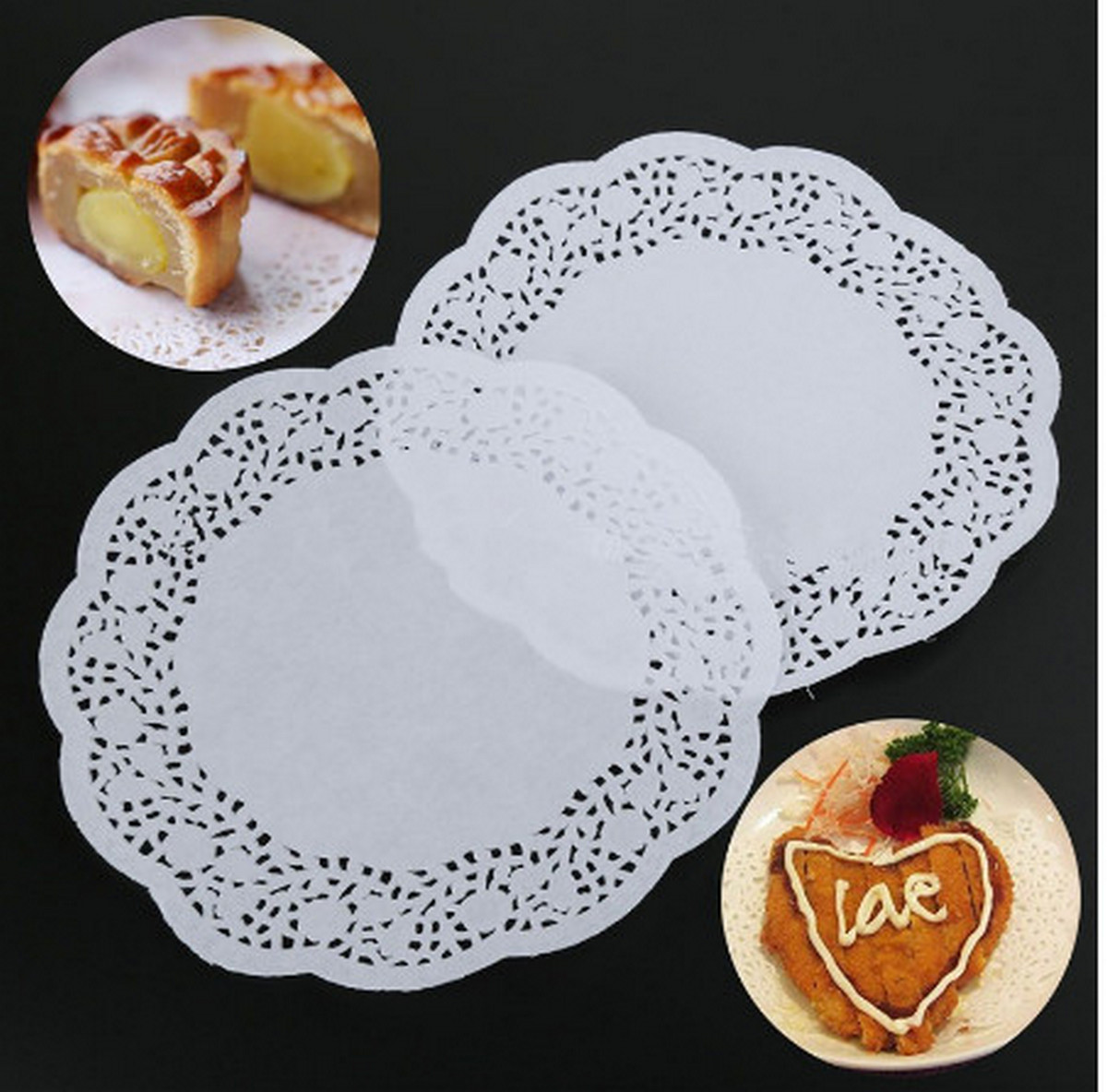 Sét 100 Giấy Nến Lót Thực Phẩm Hoa Văn 16.5cm