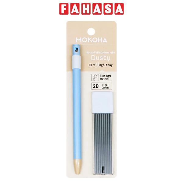 Bút Chì Bấm 2.0 mm Kèm 9 Ngòi Thay Thế - Mokoha M-MP002 - Màu Xanh