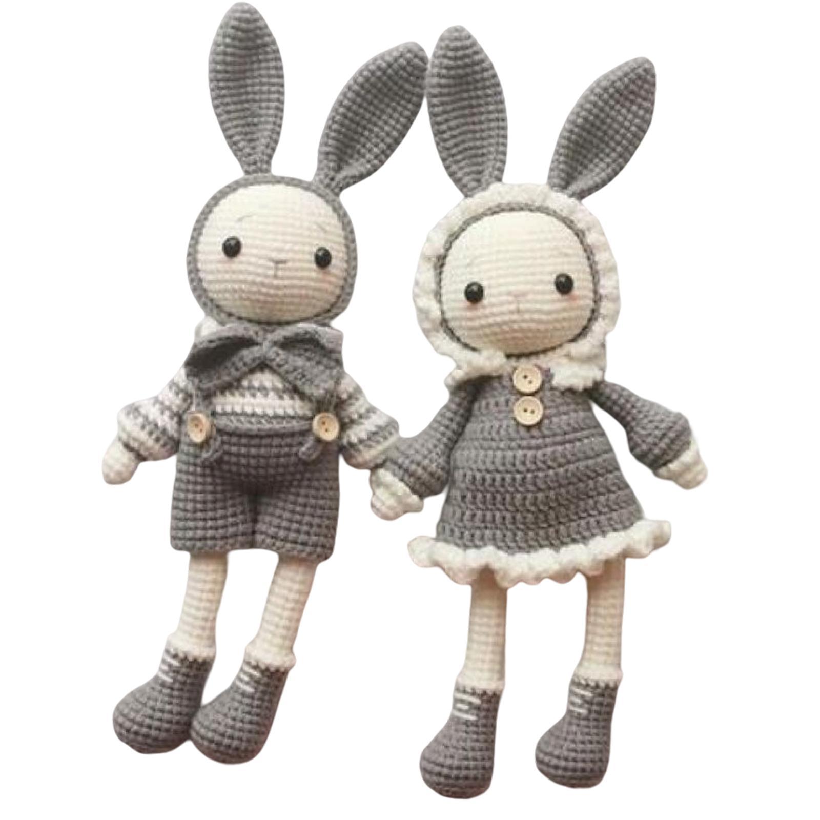 Crochet Set for Beginner Cute Rabbits Yarn Hook Accessories 2x