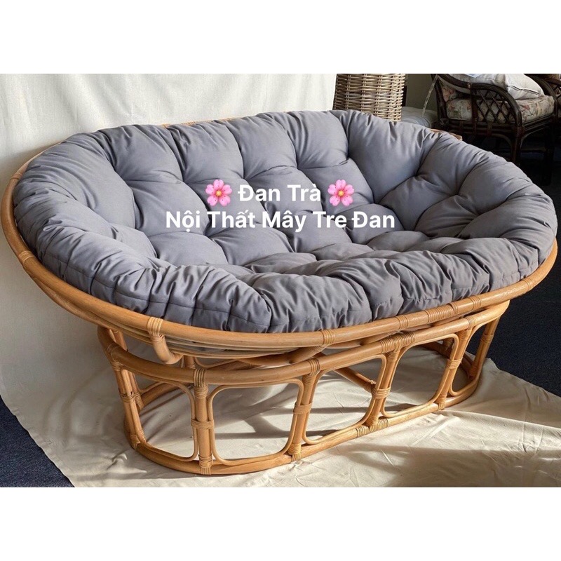 [ RẺ VÔ ĐỊCH ] Ghế Mây PAPASAN ĐÔI - Ghế Mây Mamasan Size 1m6*1m1 Gồm Nệm  - Nội Thất Mây Tre