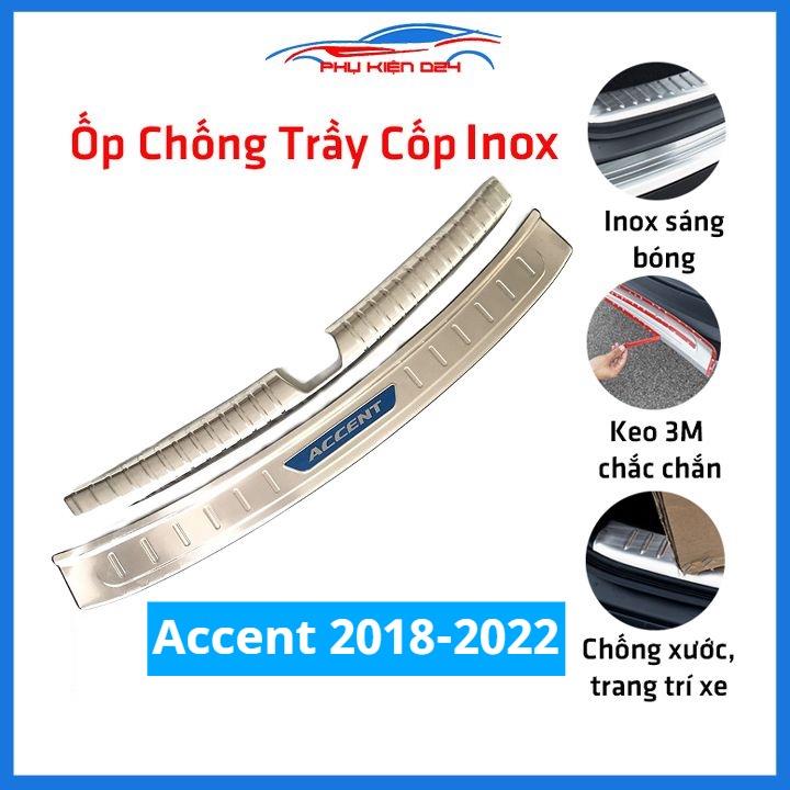 Ốp chống trầy cốp Accent 2018-2019-2020-2021-2022 inox sáng bóng bảo vệ xe chống va đập