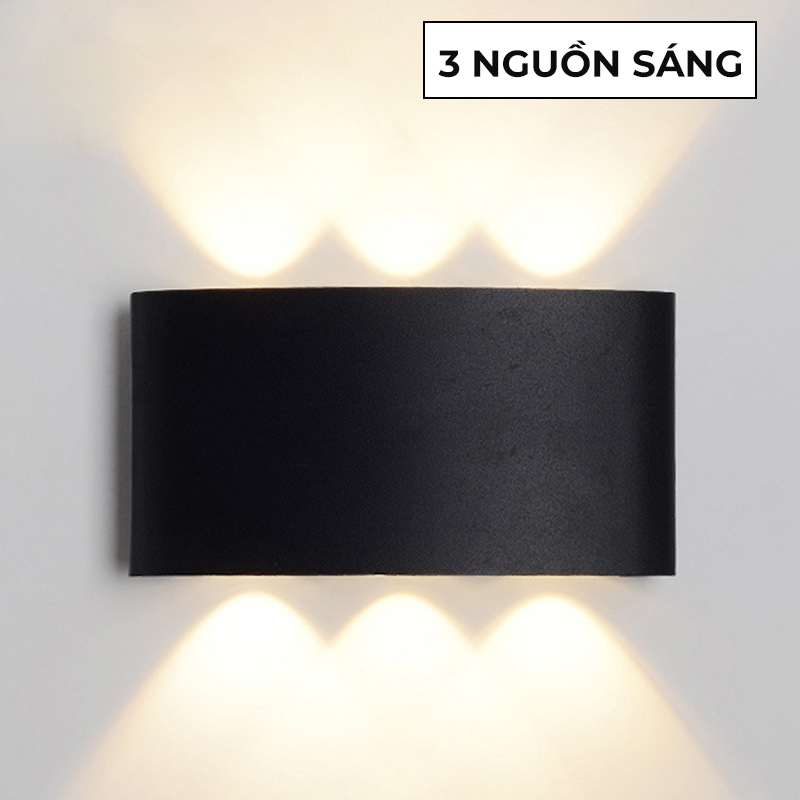 Đèn led treo tường hắt 2 chiều trang trí trong phòng hoặc ngoài trời, đèn loại lớn sơn tĩnh điện chống nước IP67