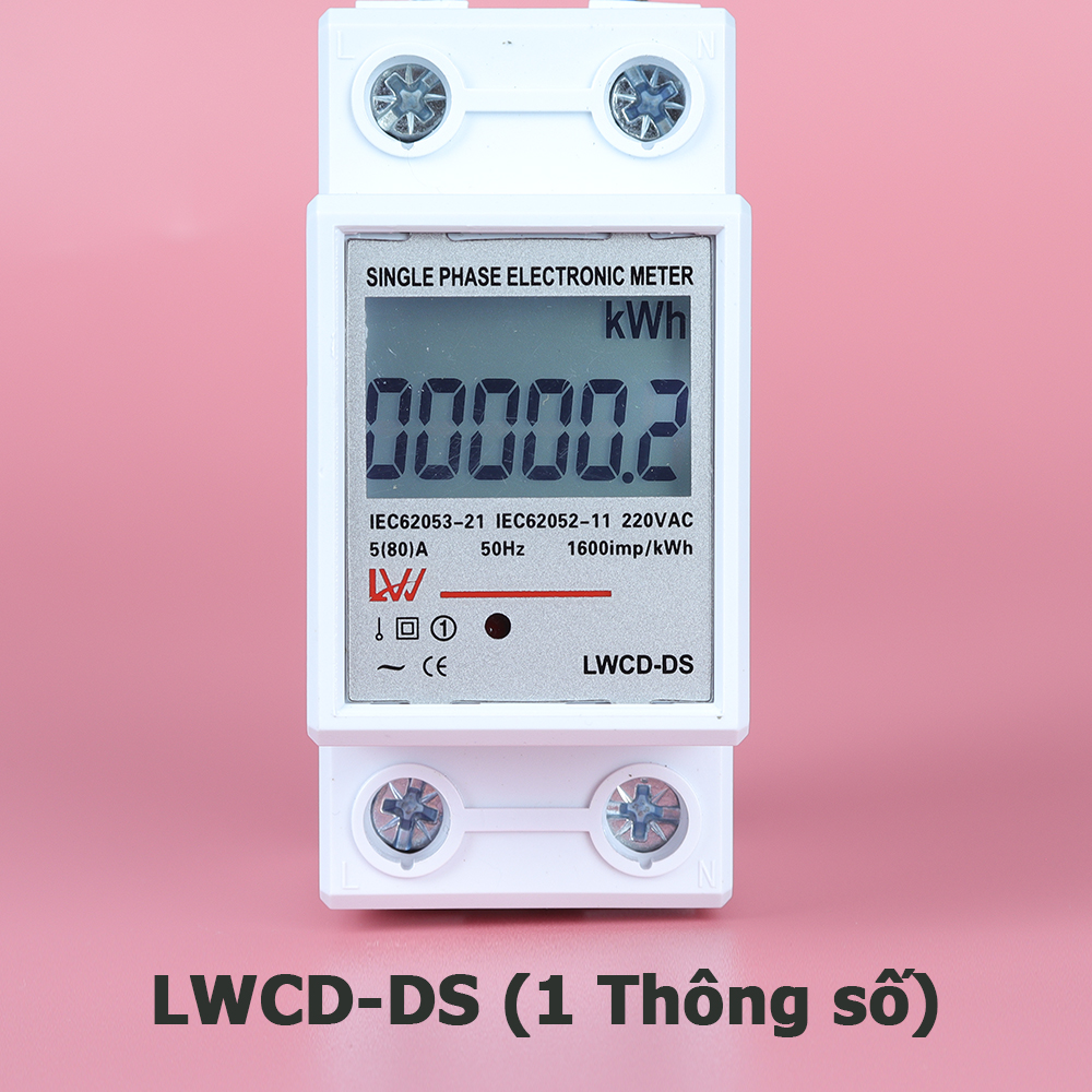 Đồng hồ đo điện tử LWCD-BQ, LWCD-BG, LWCD-DS, Công tơ điện tử LW 80A 220V AC dùng cho điện 1 Pha