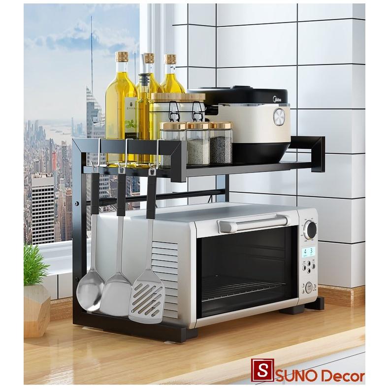 Kệ Để Lò Vi Sóng 2 Tầng Cao Cấp Tự Thay Đổi Kích Thước,Thép Chống Gỉ, Phù Hợp Mọi Loại Lò Vi Sóng