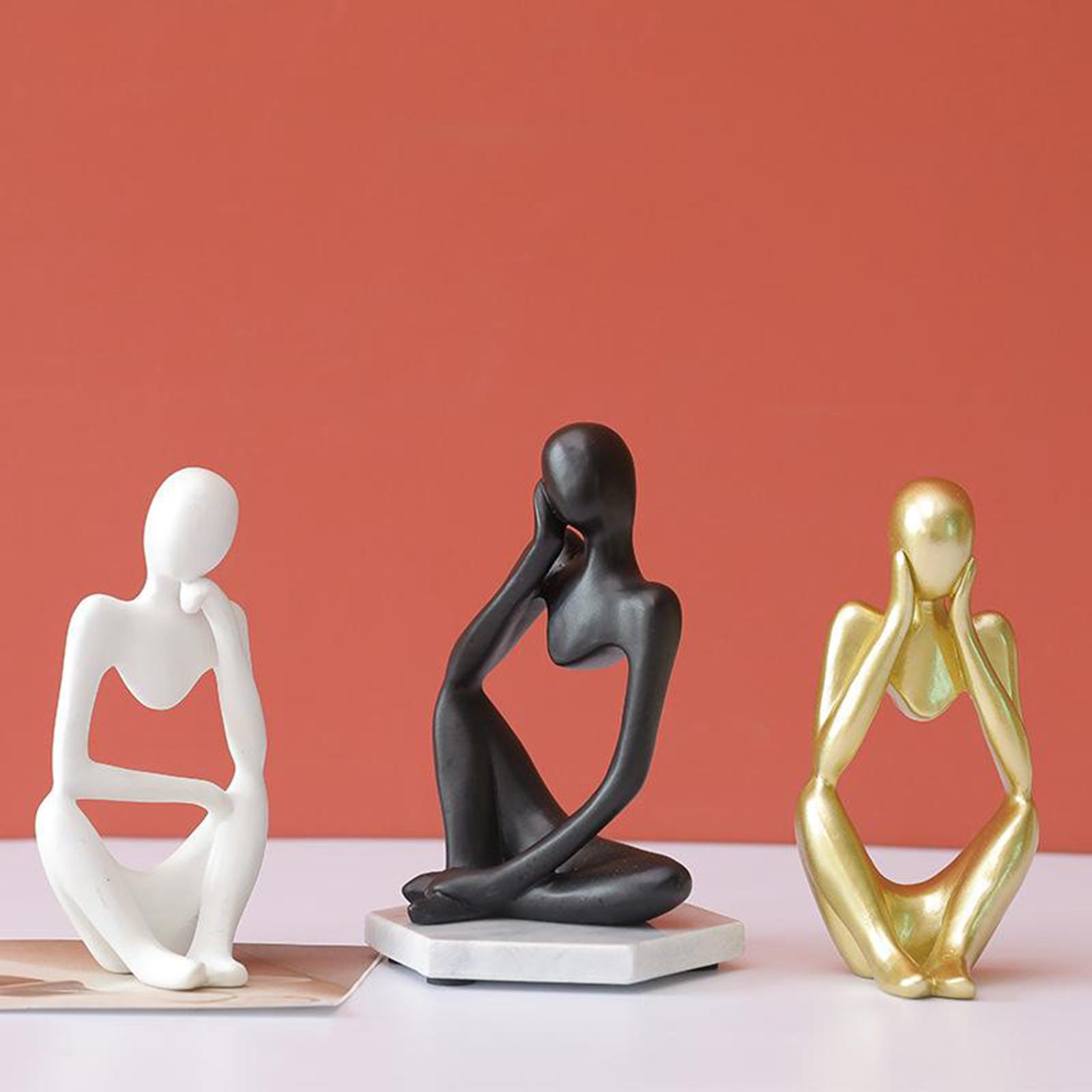 Resin Thinker Sculpture Statue Character Figurines Home Decor Artwork Elegant Office Desktop Ornament Birthday Gifts Modern Figurine