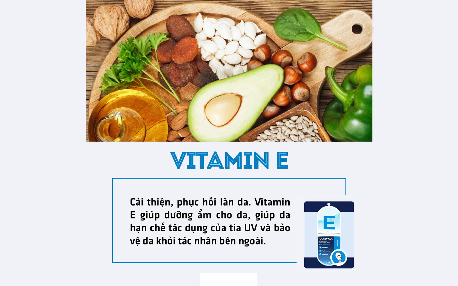 Combo 5 Mặt Nạ Dưỡng Ẩm Sâu Chiết Xuất Vitamin E Foodaholic Derma Deep Hydrating Mask 23g x 5