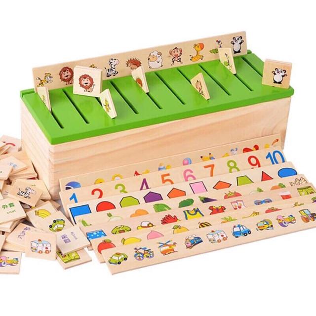 Hộp Hỗ Thả Thẻ - Hộp Thả Hình Thẻ Giáo Cụ Montessori