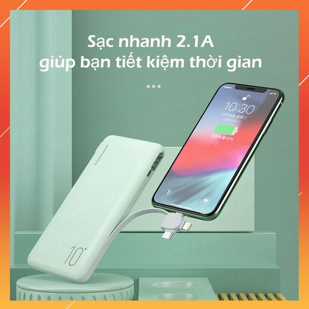 Sạc dự phòng 10000mAh tích hợp đèn Led hiển thị pin, 2 cổng sạc USB, Bảo hành 12Tháng, Chính hãng Remax Wk161