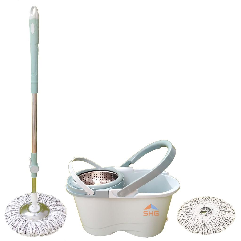 BỘ LAU NHÀ 360 ĐỘ RỜI LỒNG DỄ VỆ SINH, LỒNG VÀ MÂM INOX, SIÊU SẠCH,SIÊU KHÔ