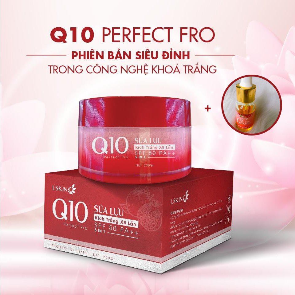 Kem Body Q10 Sữa Lựu Lskin Tái Tạo Và Dưỡng Trắng Da Từ Sâu Bên Trong - Tặng Kèm Serum Mờ Thâm Kích Trắng - MP0000005