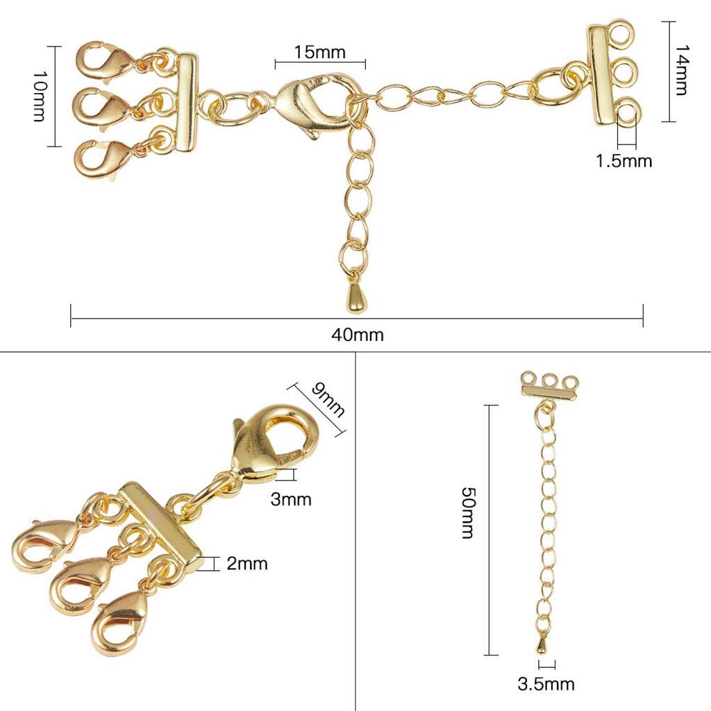 2-3pack 5cm 6 Ring Chain Jewelry Beads Necklace Pendant DIY Craft Making golden