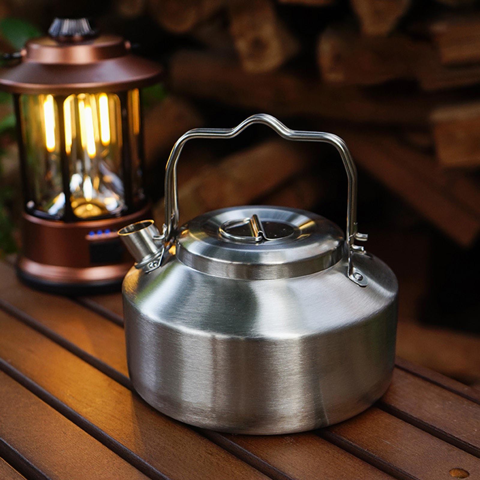 Camping Water Kettle Tea Kettle Small Double Handle for Boiling Water Portable Camp Tea Coffee Pot Water Boiler for Fishing Kitchen Barbecue