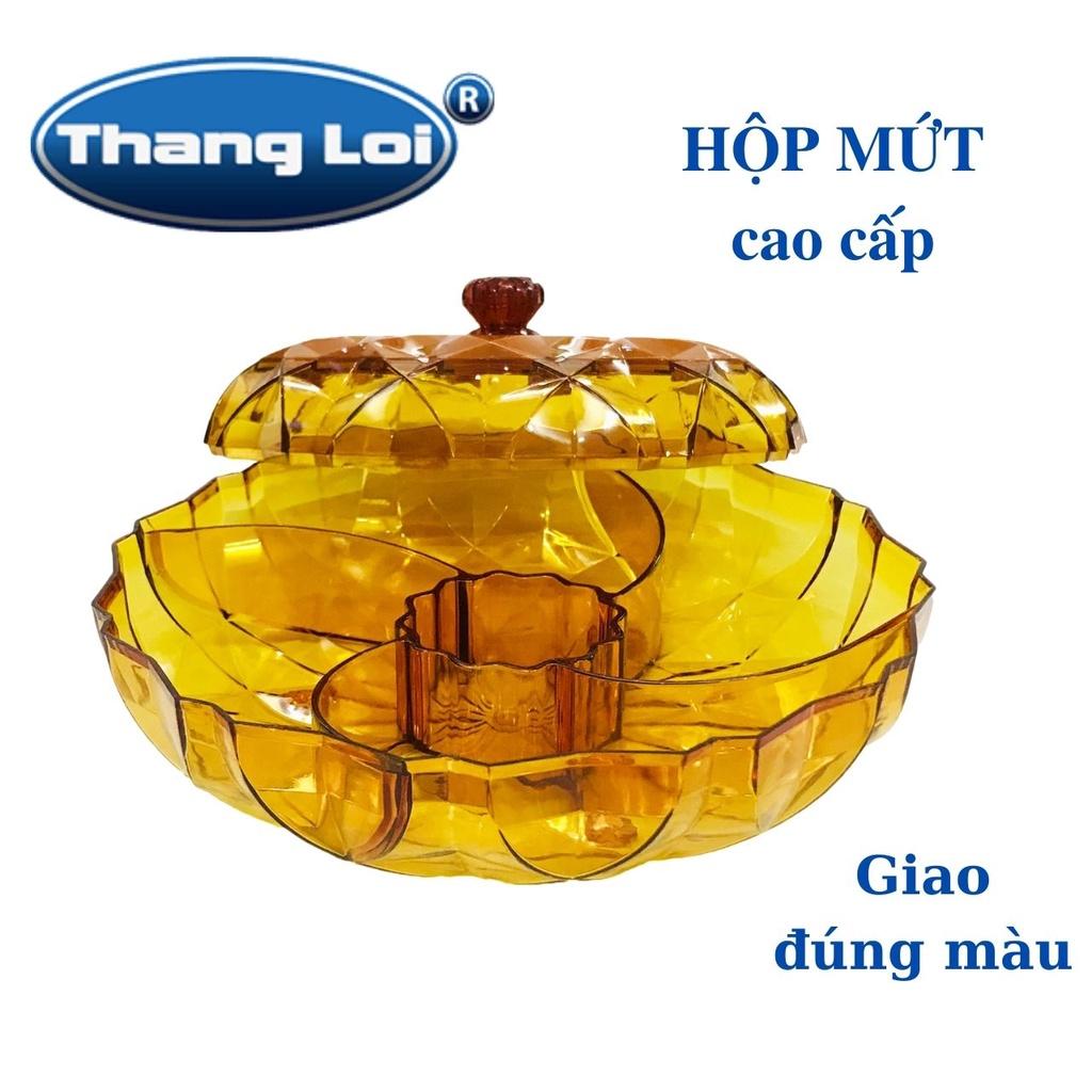 Hộp mứt hình tròn 5 ngăn cao cấp