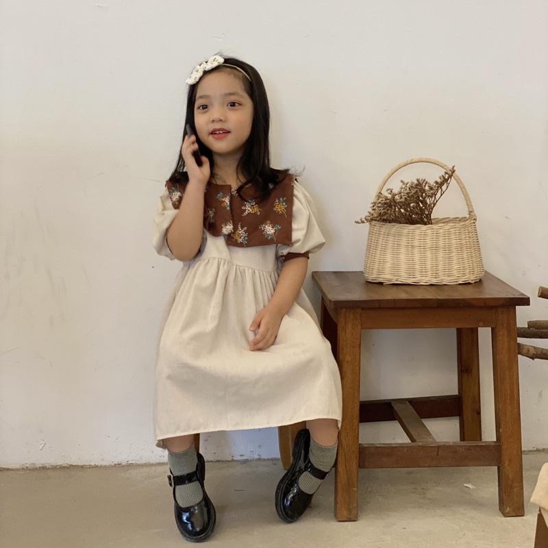 Đầm Cho Bé Mick and Milk 1,2,3,4,5,6 Tuổi Váy Trẻ Em Hàng Thiết Kế Phong Cách Vintage Chất Liệu Mát Mẻ Dễ Thương