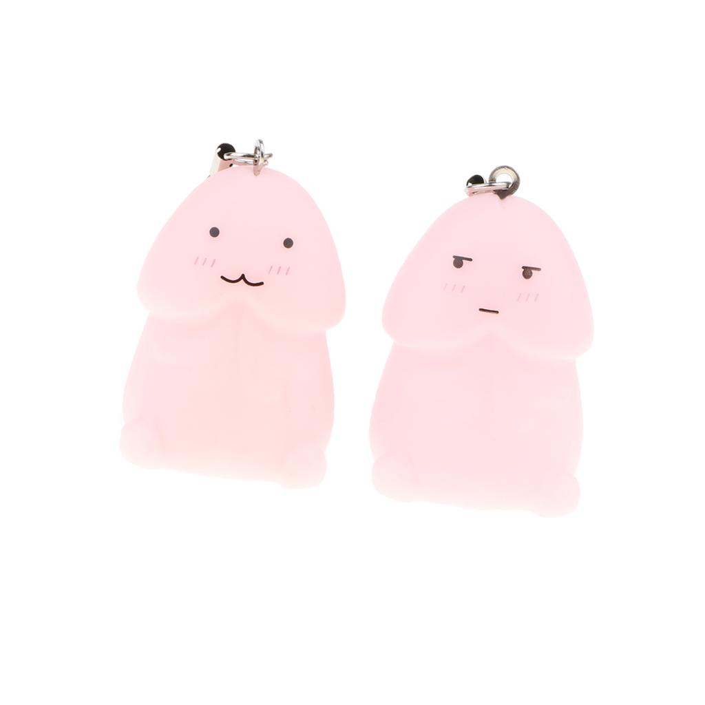 2 X Elastic Squishy Squeeze Cute Toy Stress Reliever Phone Gift New