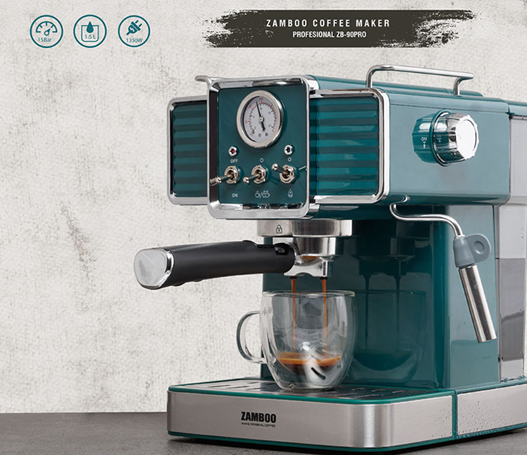 Máy pha cà phê Espresso Zamboo ZB90-PRO (1350W) - Hàng chính hãng