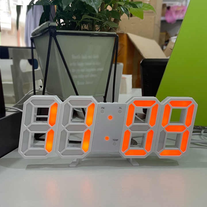 Đồng hồ đèn led để bàn có đo nhiệt độ - Đen