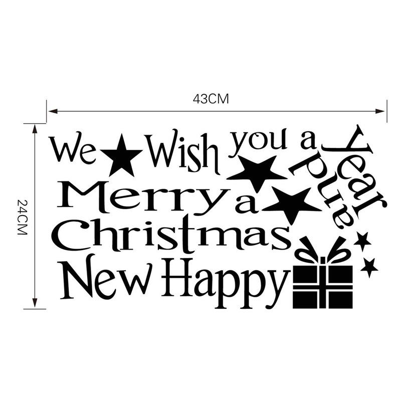 Tmdbyx Decal dán cửa kính hoạ tiết giáng sinh