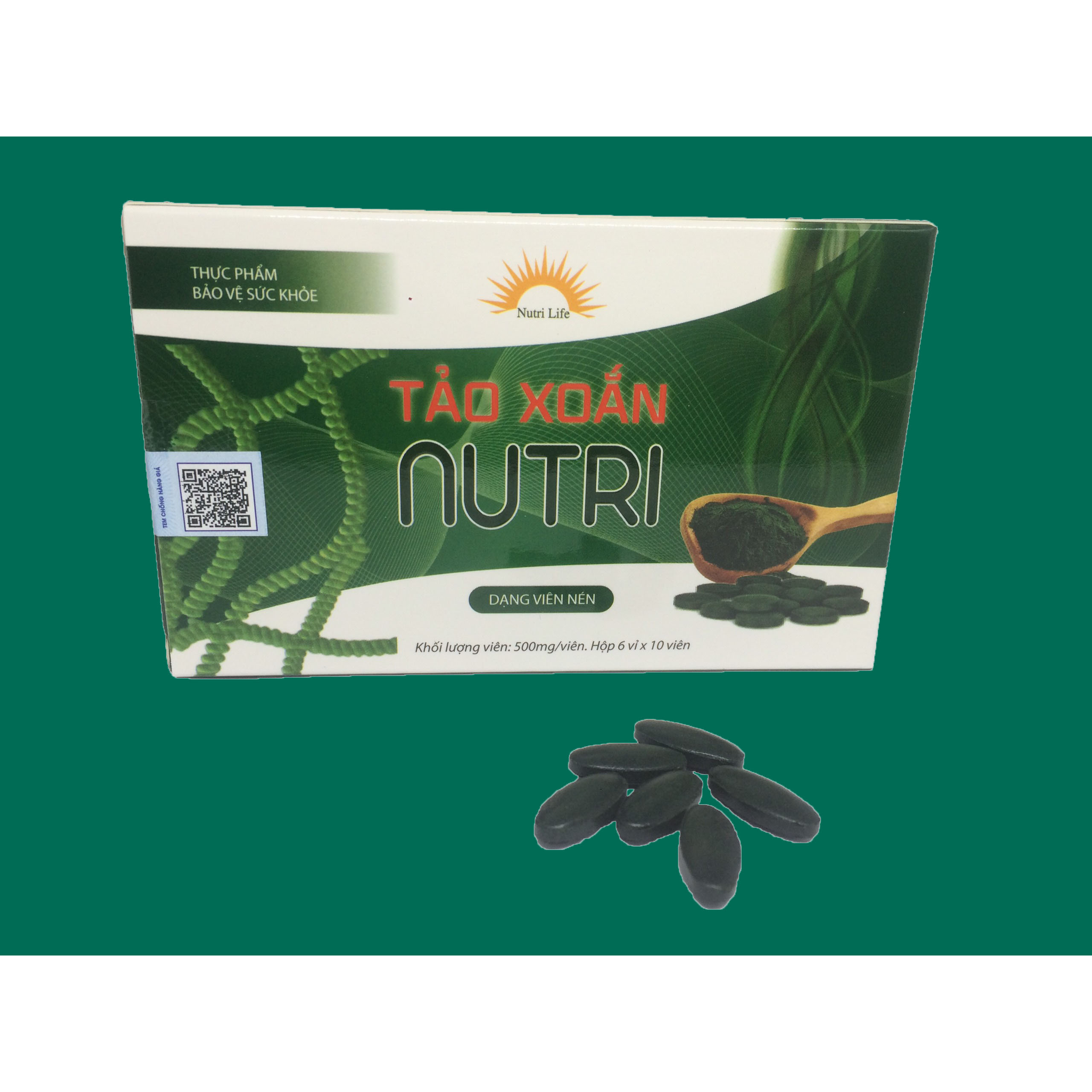 Tảo xoắn Spirulina NUTRI-LIFE Viên Nén 500mg