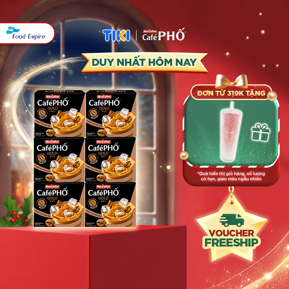 Combo 6 Hộp cà phê Phố sữa đá GOLD - MacCoffee (hộp 10 gói x 28g)