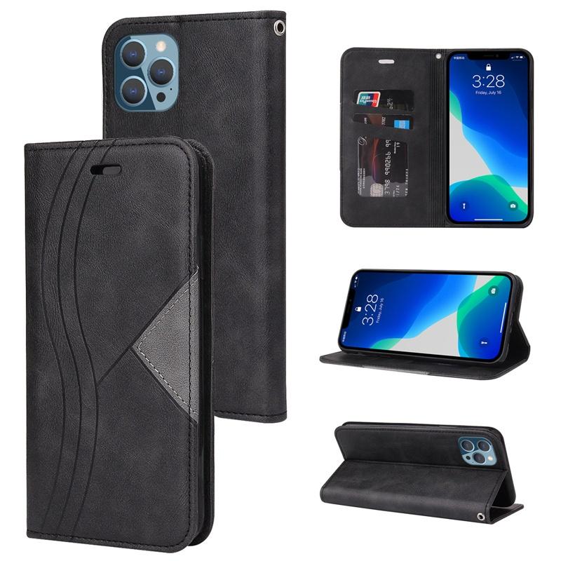 Bao da điện thoại nắp lật có ngăn đựng thẻ thiết kế đơn giản dành cho iPhone 13 Mini 13 Pro Max
