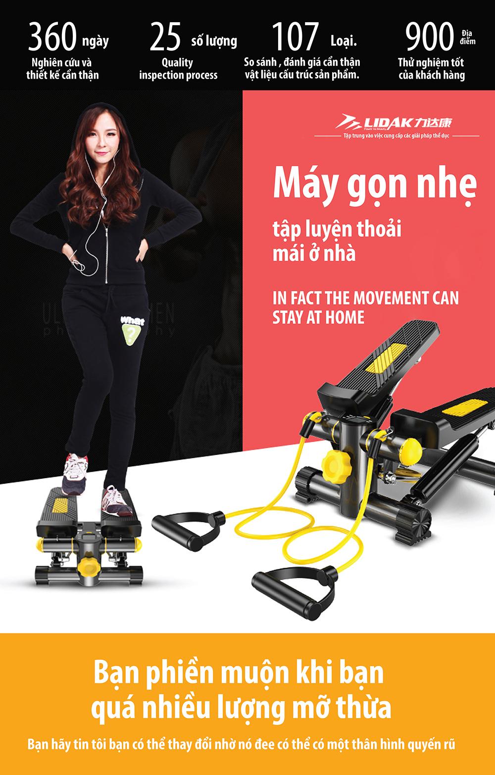 Máy Chạy Bộ Tại Chỗ - Mini Stepper YELLOW BG (hàng nhập khẩu)