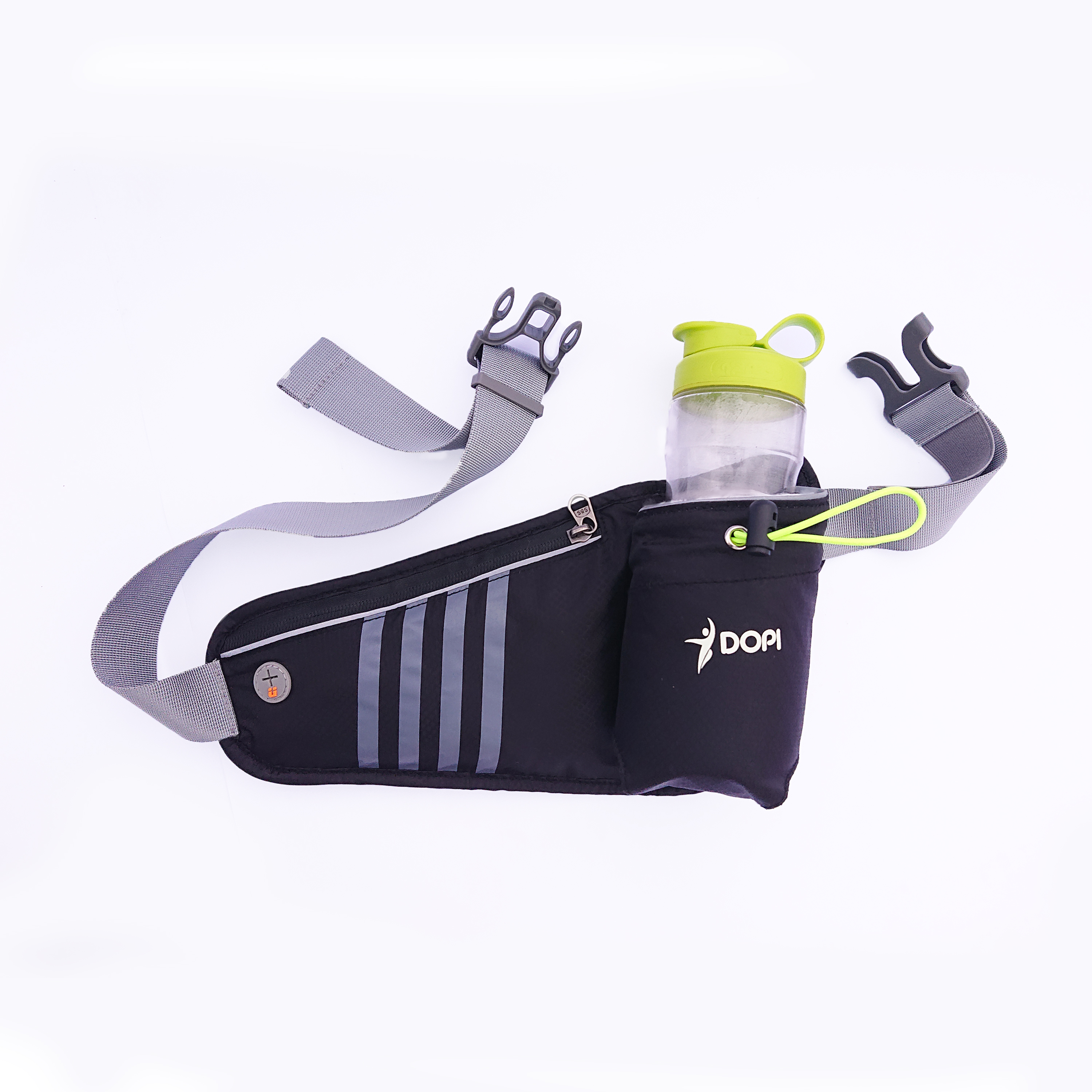 Túi đai đeo bụng hông chạy bộ phản quang DOPI360 có ngăn đựng bình nước DOPI12