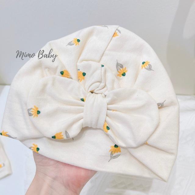 Mũ turban họa tiết hoa vàng dễ thương cho bé MTB90 Mimo Baby