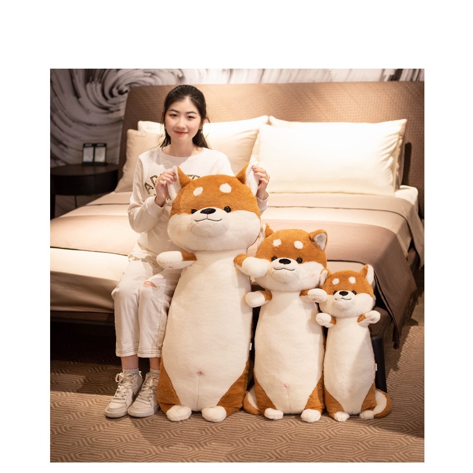 Thú nhồi bông husky chất liệu lông thỏ siêu mịn - Size từ 65cm đến 1m2 - Quà tặng gấu bông shiba dài ôm ngủ thoải mái hình chó ngáo