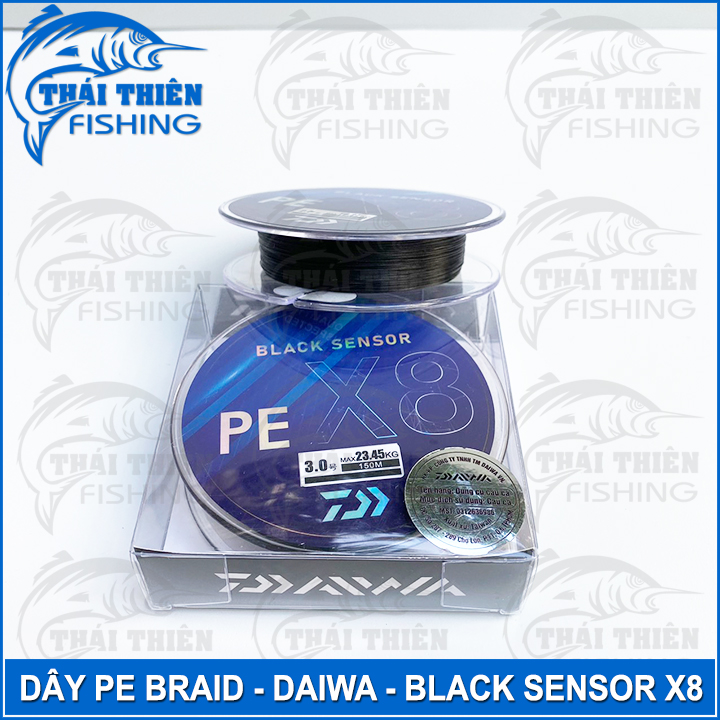 Dây PE Lure X8 Daiwa Black Sensor Thế Hệ Mới Màu Đen Cuộn 150m