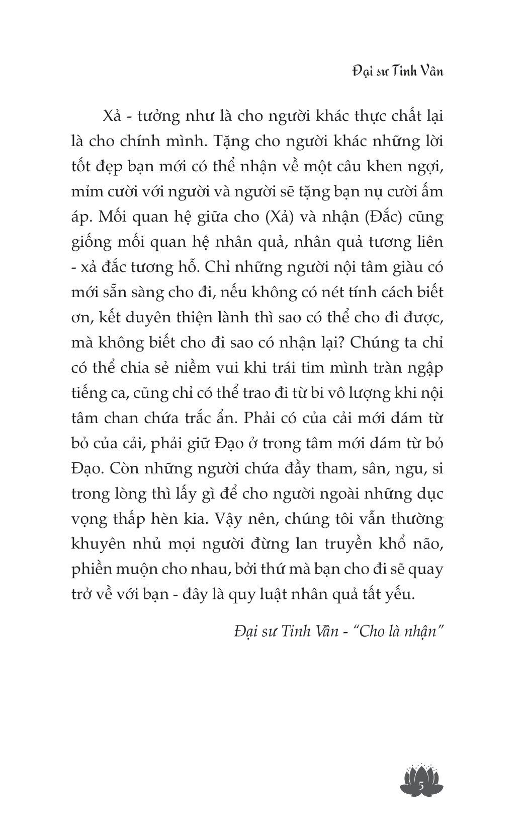 Cho Là Nhận - Lo Ít Đi Và Làm Nhiều Hơn