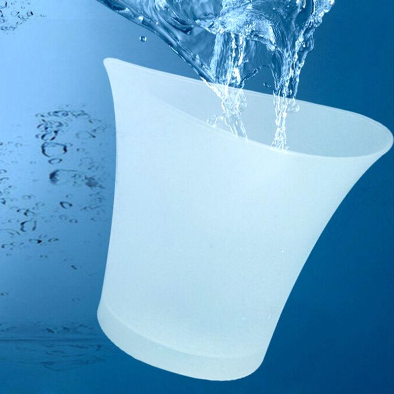 2x LED 5L Round Ice Bucket Champagne Wine Beer Holder Cooler Xmas Pub Party
