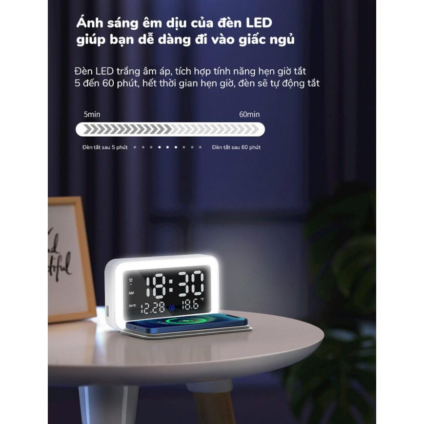 Đồng hồ điện tử để bàn có sạc không dây ORYCOOL 2021