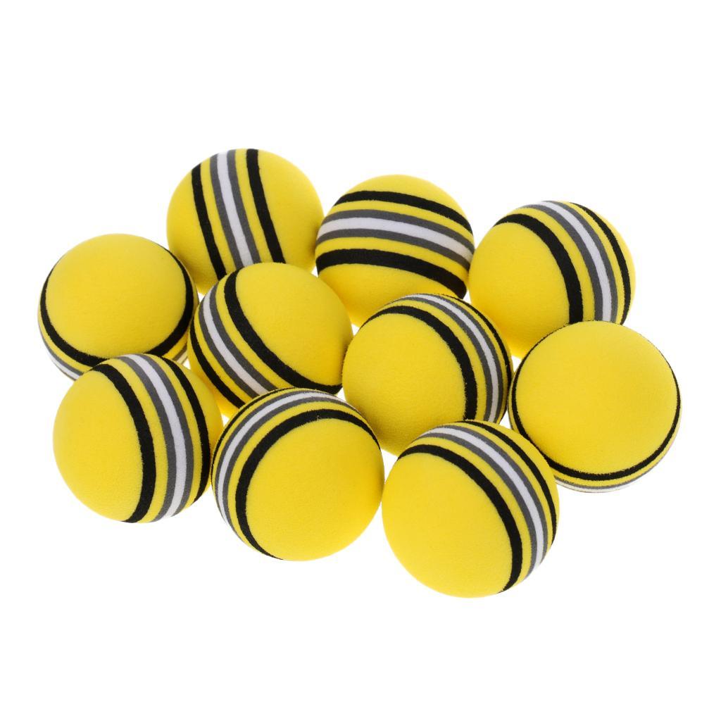 2-4pack 10 Pieces EVA Foam Sponge Golf Balls for Swing Practice Training Yellow
