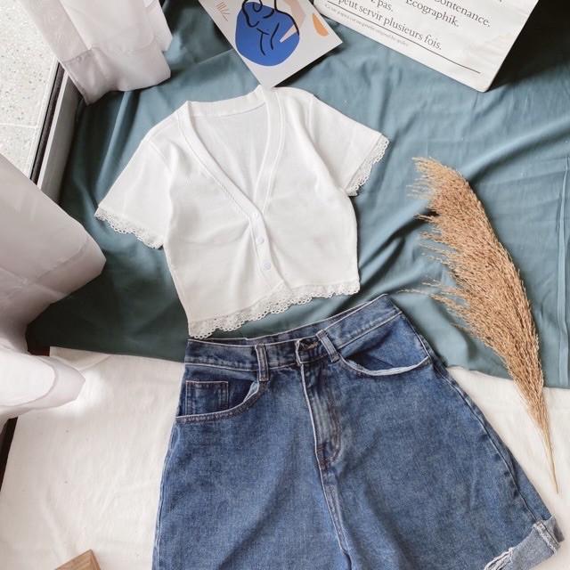 ÁO CROPTOP PHỐI REN