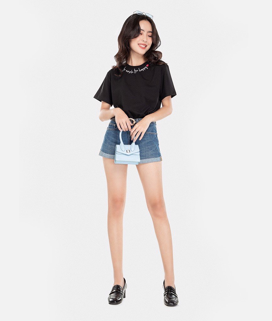 HNOSS Short jean lai lật 65% Coton 35% Polyester CMC12101032