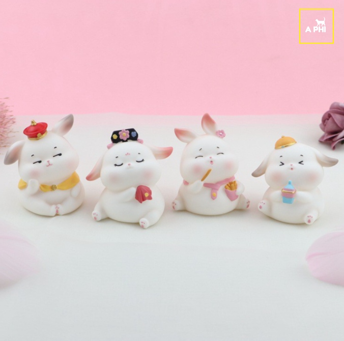 Mô hình thỏ bunny chảnh chọe đáng yêu để bàn trang trí