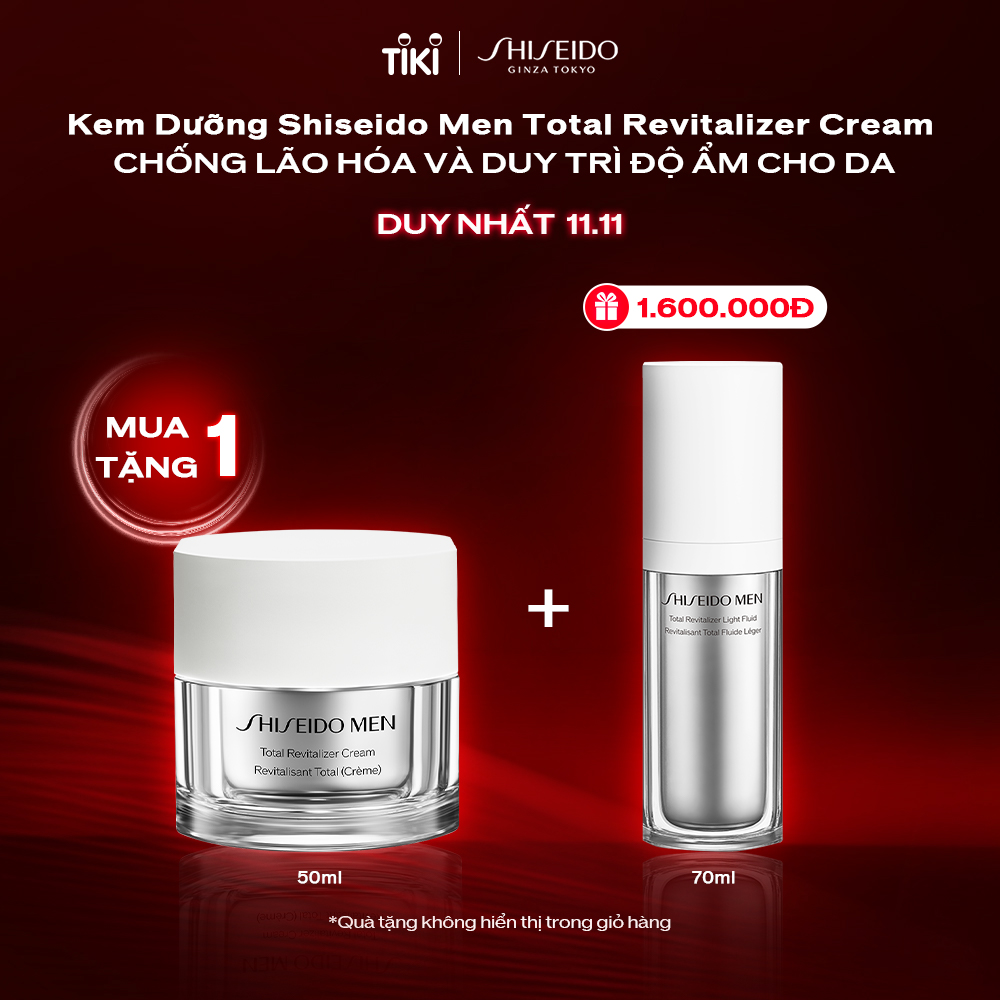 [Mua 1 tặng 1] MUA Kem dưỡng Shiseido Men Total Revitalizer N Cream 50ml TẶNG Sữa dưỡng da Shiseido Men Total Revitalizer Light Fluid N 70ml