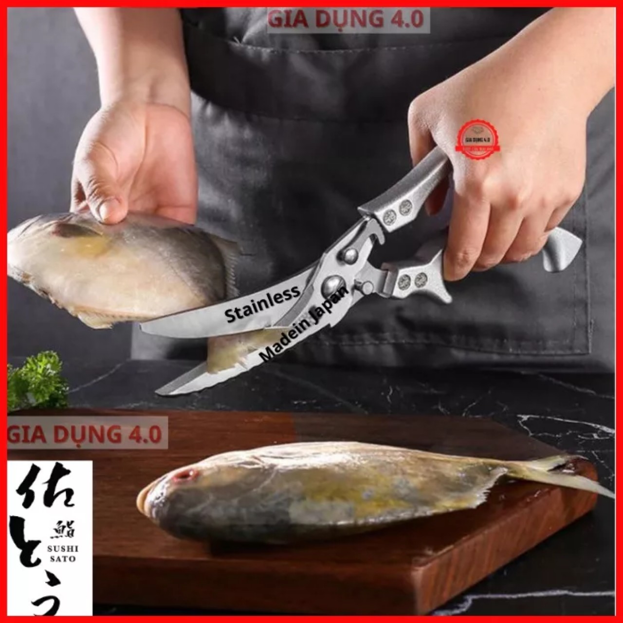 Kéo cắt gà cao cấp nhập khẩu từ NHẬT BẢN-Bằng thép trắng đúc nguyên khối