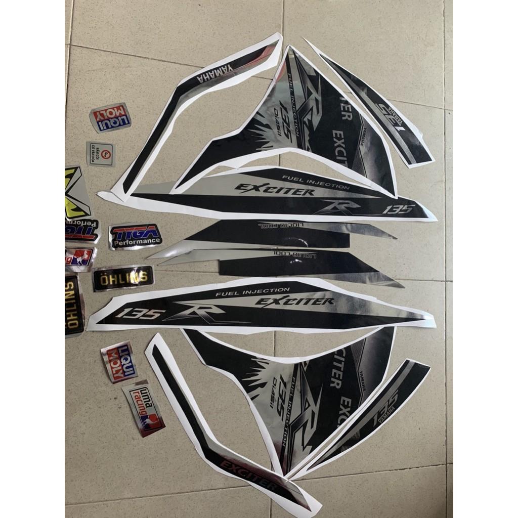 Tem exciter 135 R bạc đen