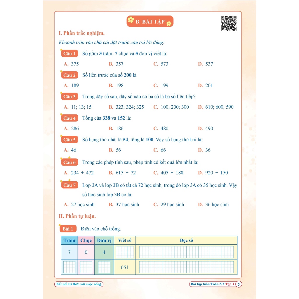 Sách - Combo Bài Tập Tuần và Đề Kiểm Tra Toán Lớp 3 - Học Kì 1 - Kết Nối Tri Thức Với Cuộc Sống