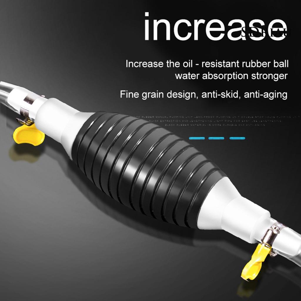 Burzahom 1 Set Siphon Pump Hose Easy Operation Oil Resistant Anti-aging Manual Fuel Tank Suction Hose Kit Auto Accessories