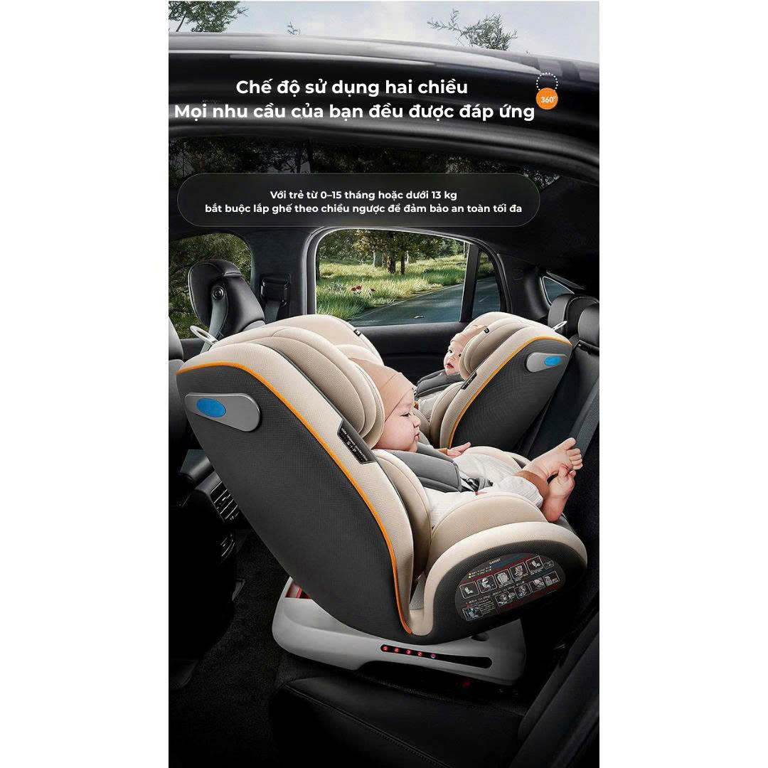 (Hàng Chính Hãng) Ghế Ngồi Ô Tô Cho Bé CARMIND G405 – Xoay 360° I-SIZE / ADAC/ ISOFIX Dành Cho Từ Sơ Sinh Đến 12 Tuổi - Hàng Chính Hãng