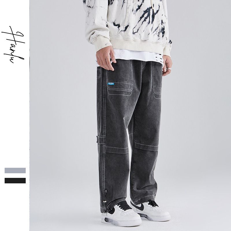 Quần jogger nam túi hộp ống rộng có dây rút bo gấu chất kaki cao cấp mềm mịn C6181