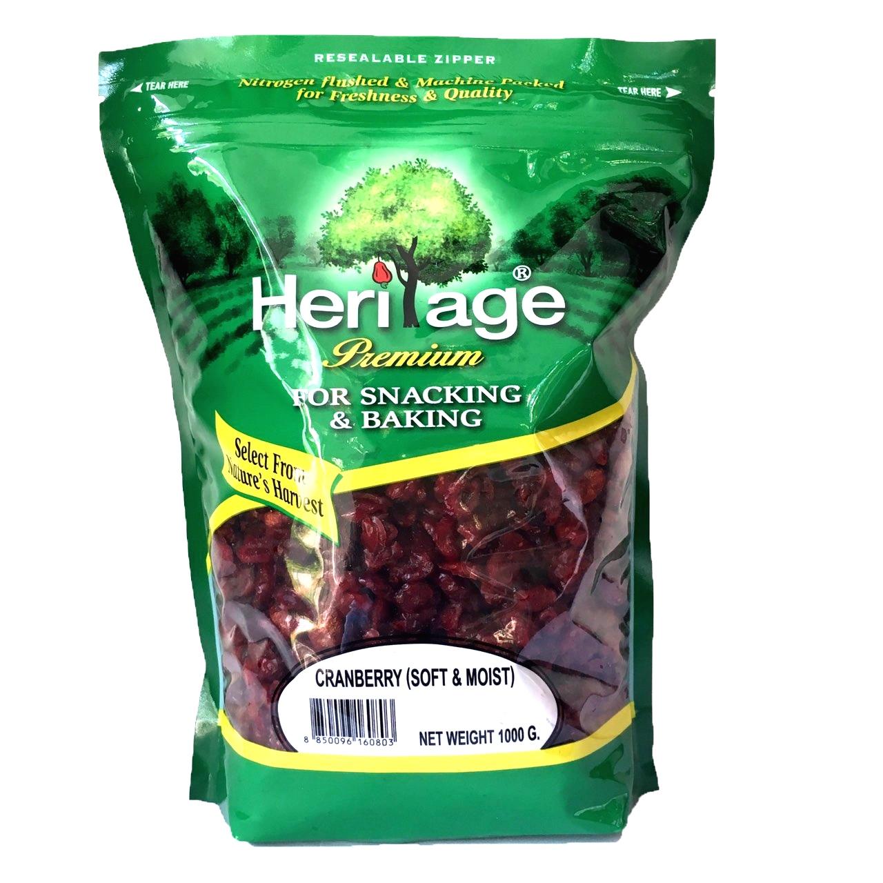 Quả nam việt quất - Cranberry sấy khô Heritage Thái Lan 1kg