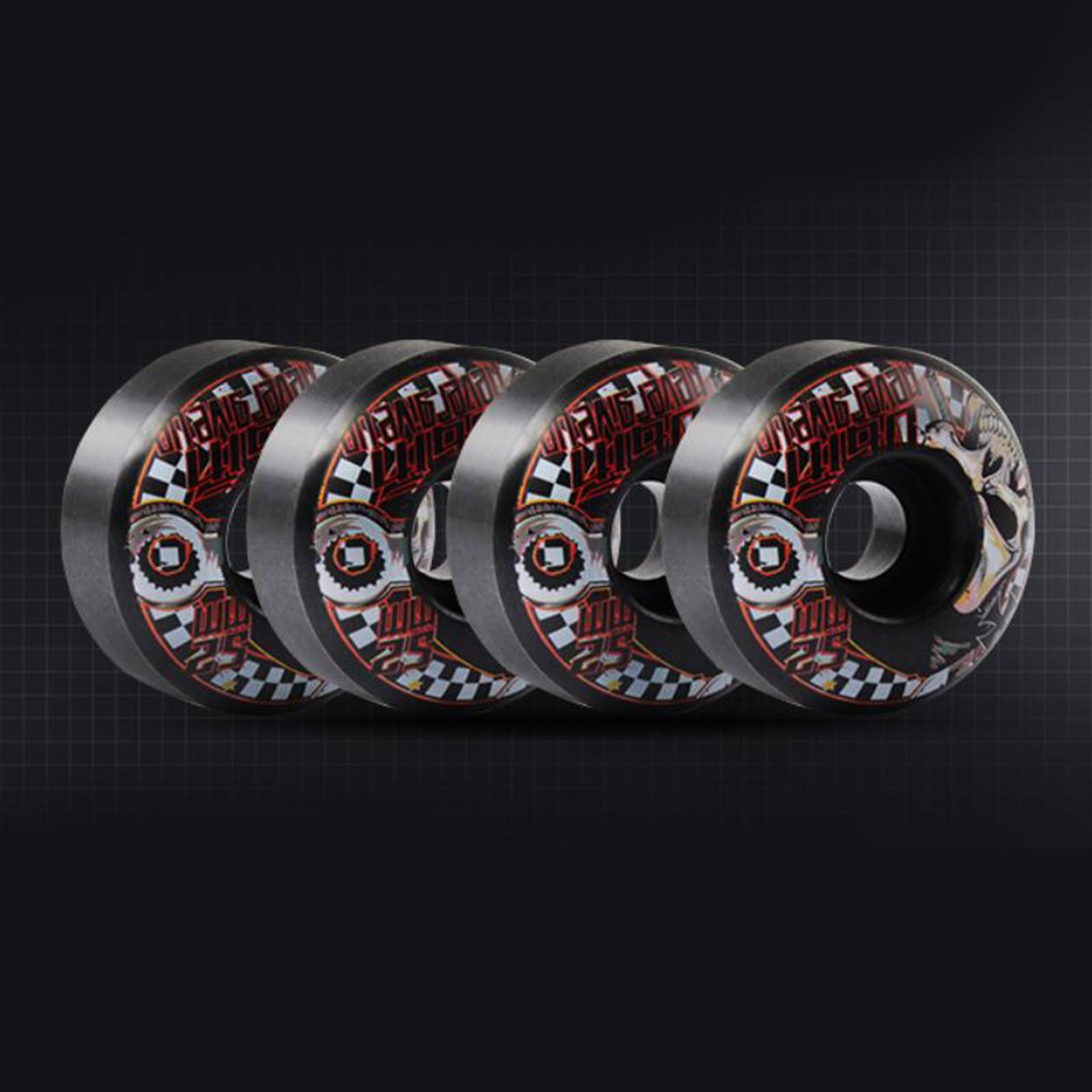 4PCS Cruiser Skateboard Wheels, Wear-resisting PU Skateboard Wheels, Longboard Skateboard Replacement Wheel Set Suitable for Basic Skateboarding