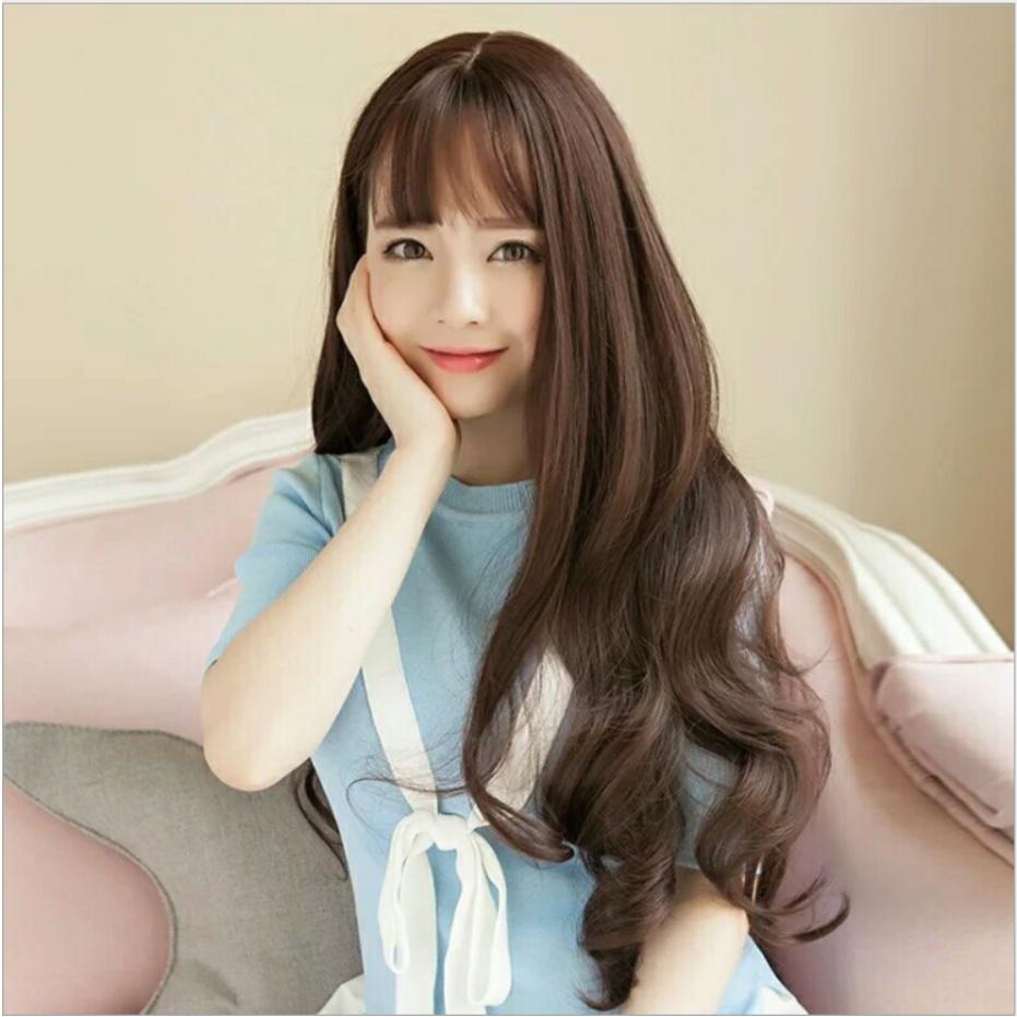 Tóc giả nữ nguyên đầu sợi tơ Hàn Quốc CÓ DA ĐẦU - TG982