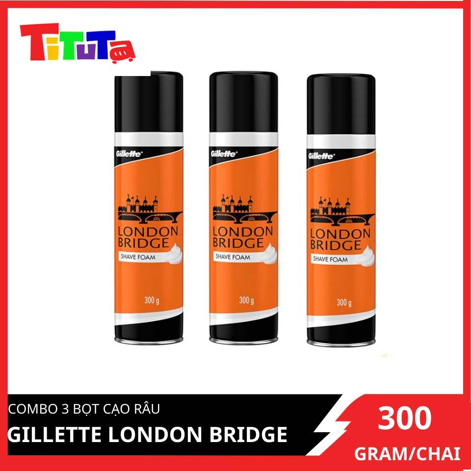 Combo 3 Bọt cạo râu Gillette London Bridge dành cho Barbershop 300gX3